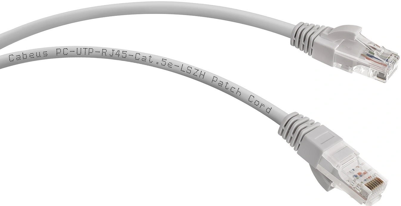 Патч-корд Cabeus PC-UTP-RJ45-CAT.5E-20M-LSZH U/UTP RJ-45 вил.-вилка RJ-45 кат.5E 20м серый LSZH