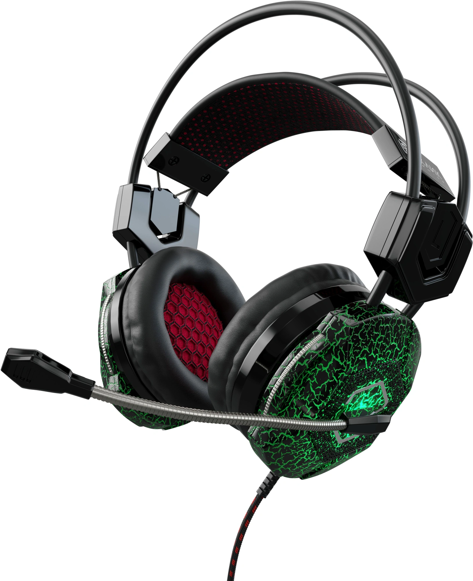 Наушники с микрофоном Оклик HS-L500G TOXIC черный 2.2м мониторные оголовье (472656)