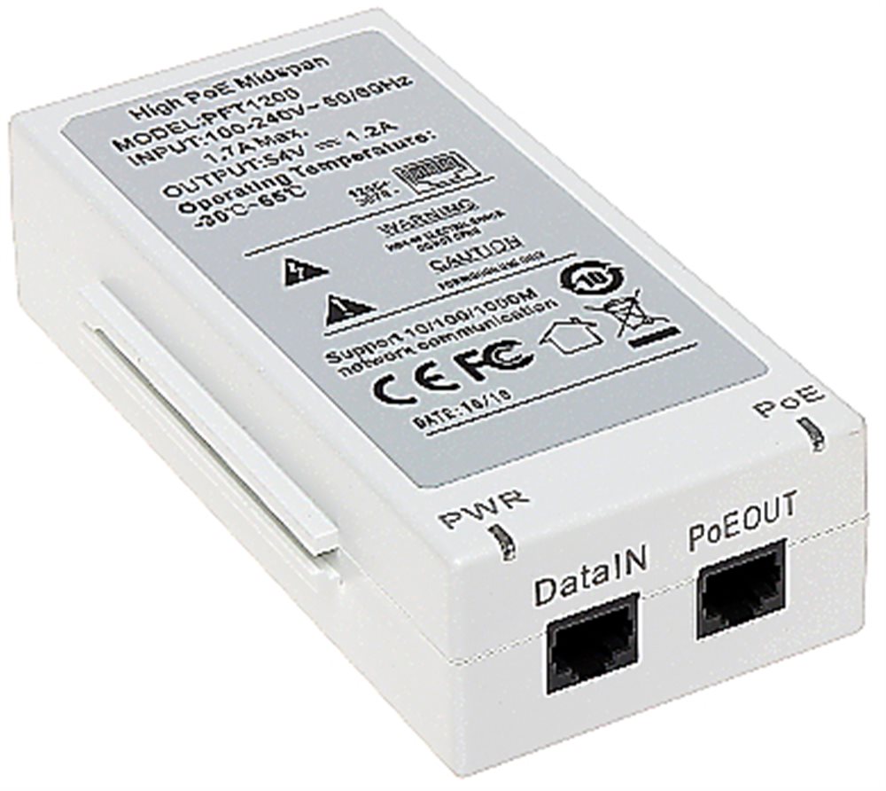 DH-PFT1200 - Гигабитный РОЕ инжектор для PTZ видеокамер Dahua мощностью 60W