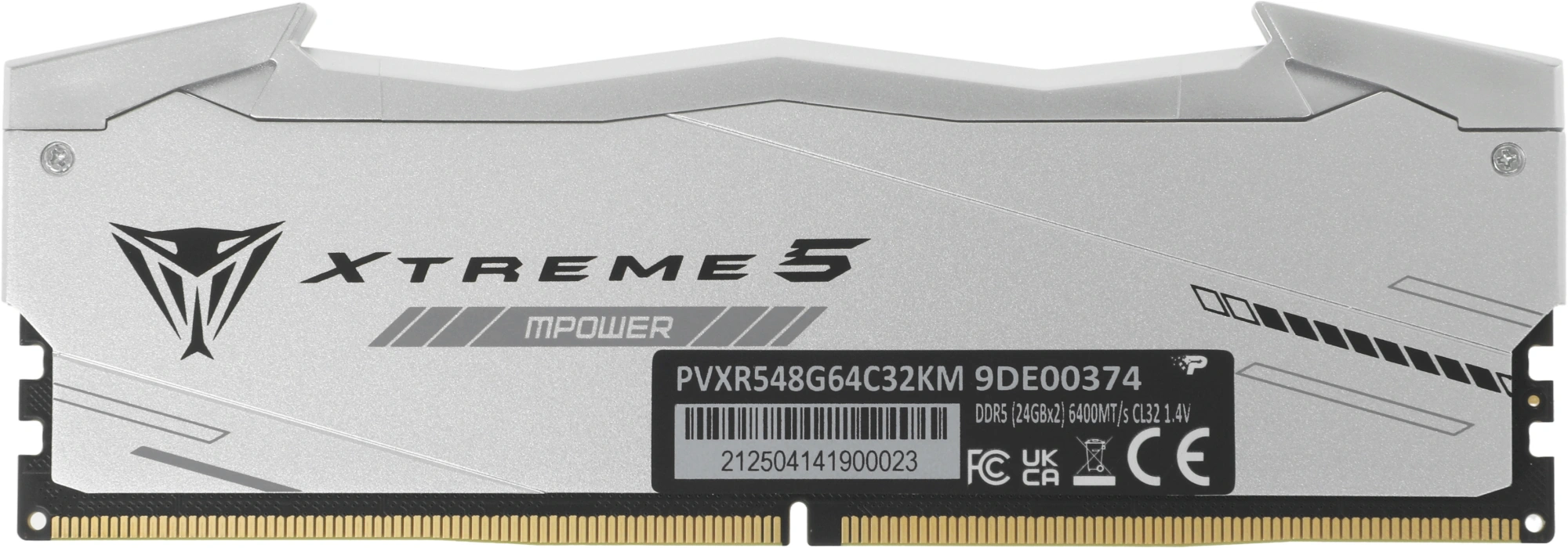 Память DDR5 2x24GB 6400MHz Patriot PVXR548G64C32KM Viper Xtreme 5 RGB RTL Gaming PC5-51200 CL32 DIMM 288-pin 1.4В с радиатором Ret
