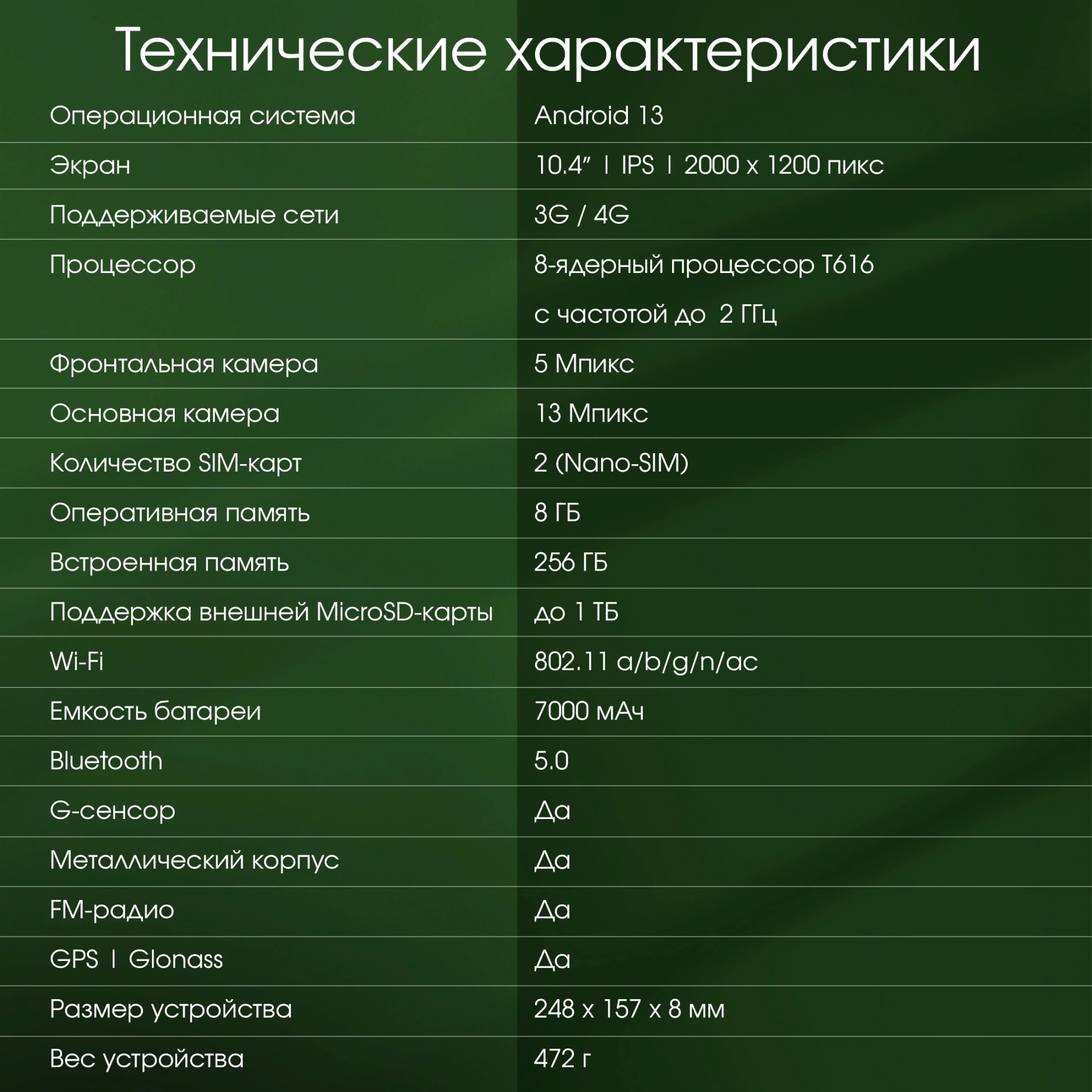 Планшет Digma Pro HIT 16 T616 (2.0) 8C RAM8Gb ROM256Gb 10.4" IPS 2000x1200 4G Android 13 серый 13Mpix 5Mpix BT WiFi microSD 1Tb 7000mAh 500hrs