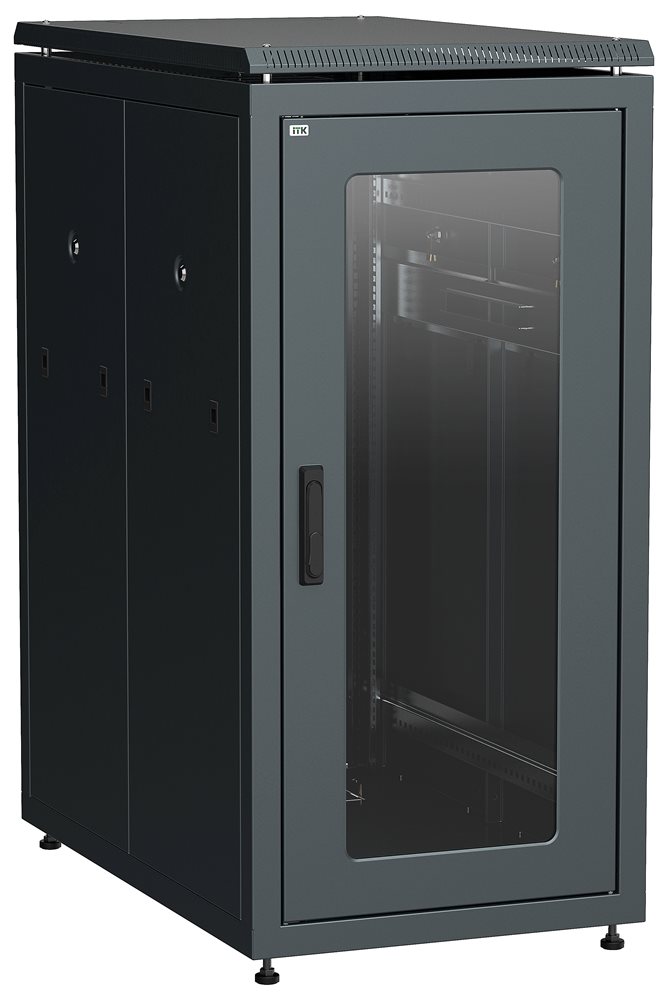 LN05-24U81-GP - ITK LINEA N 24U 800х1000мм стекл. пер. дв. задн. перф. чер.