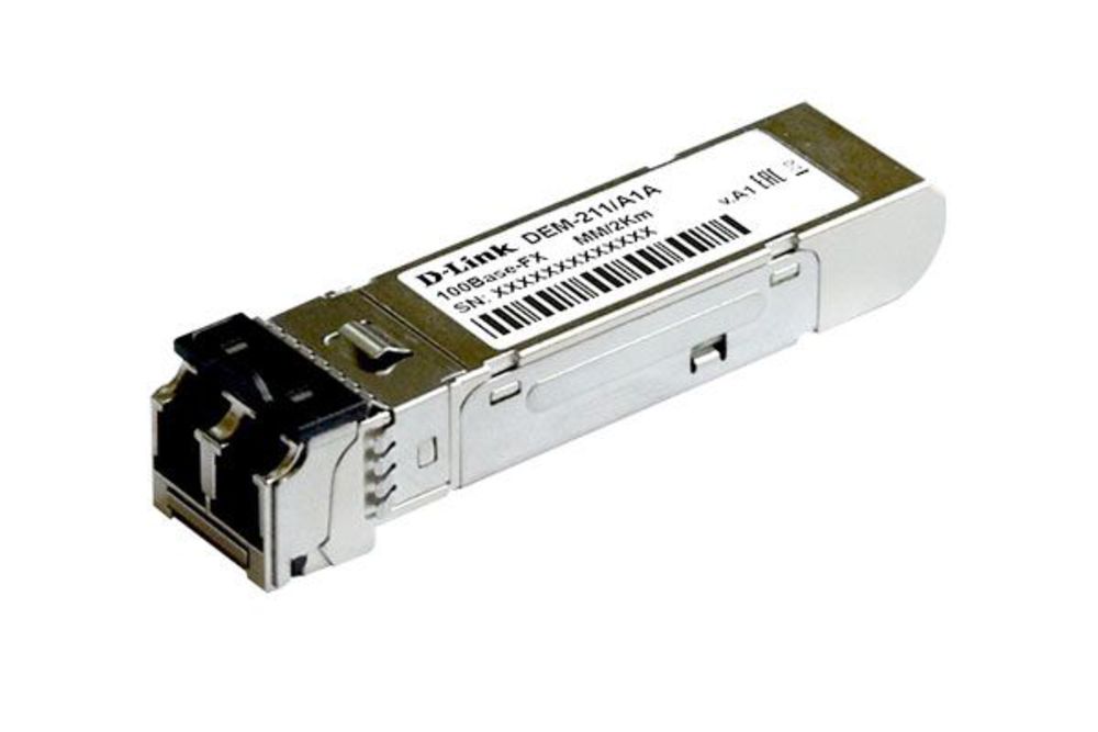 211/A1A SFP-трансивер D-Link с 1 портом 100Base-FX для многомодового оптического кабеля (до 2 км)