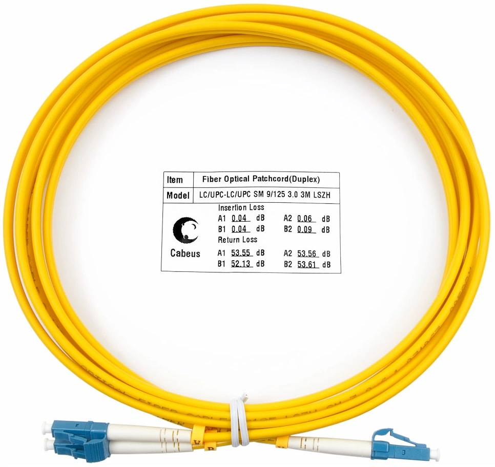 Патч-корд Cabeus FOP(D)-9-LC-LC-3M 2x9/125 OS2 LC дуплекс-LC дуплекс 3м LSZH желтый