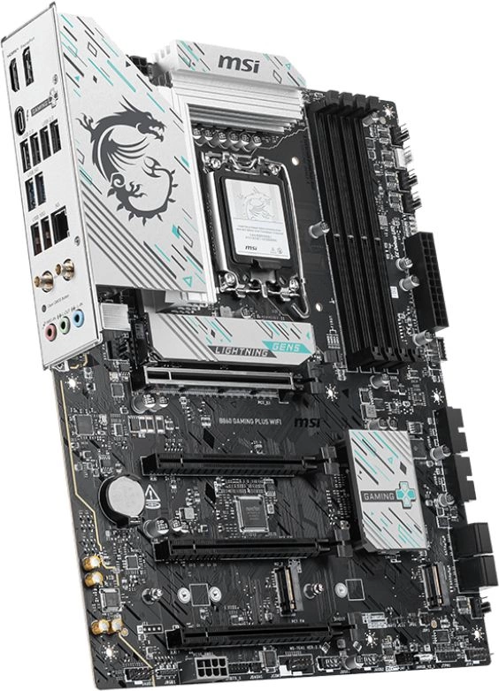Материнская плата MSI B860 GAMING PLUS WIFI Soc-1851 Intel B860 4xDDR5 ATX AC`97 8ch(7.1) 5Gigabit RAID+HDMI+DP