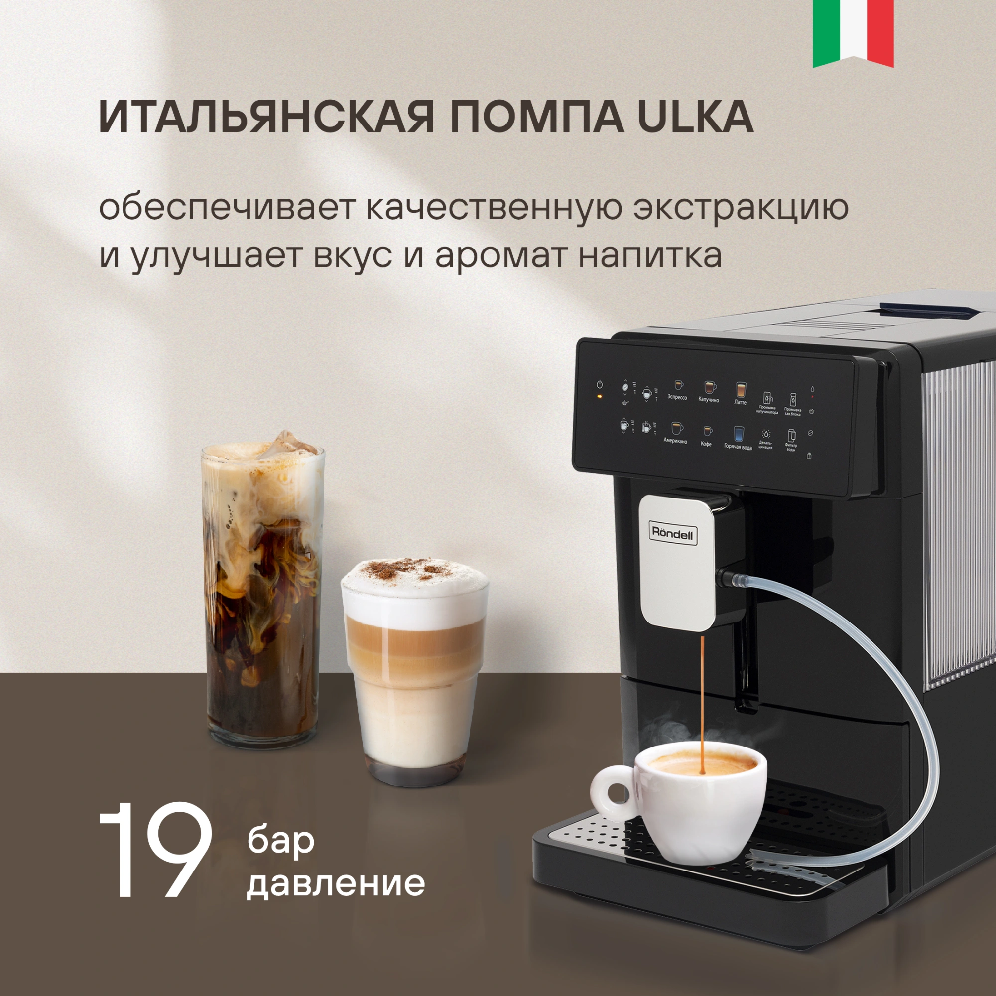 Кофемашина Rondell RDE-1115 1400Вт черный