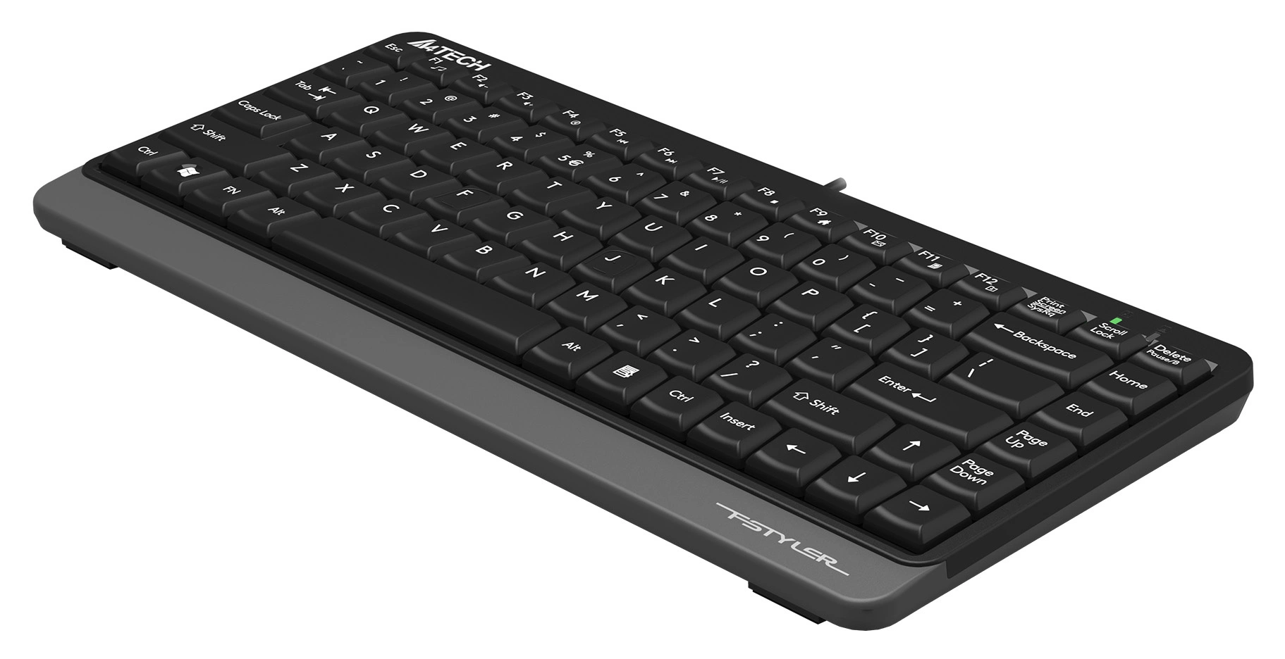 Клавиатура A4Tech FKS11 черный/серый USB (FKS11 GREY) кабель 1.5м