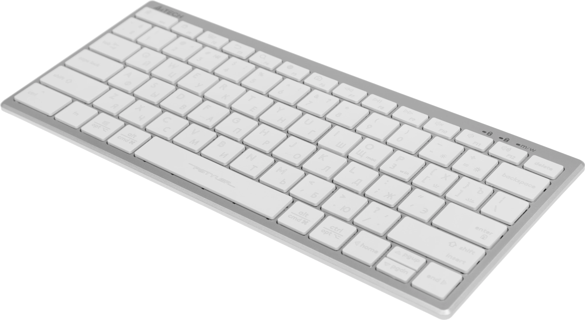 Клавиатура A4Tech FX61 белый USB slim LED (FX61 WHITE) кабель 1.5м