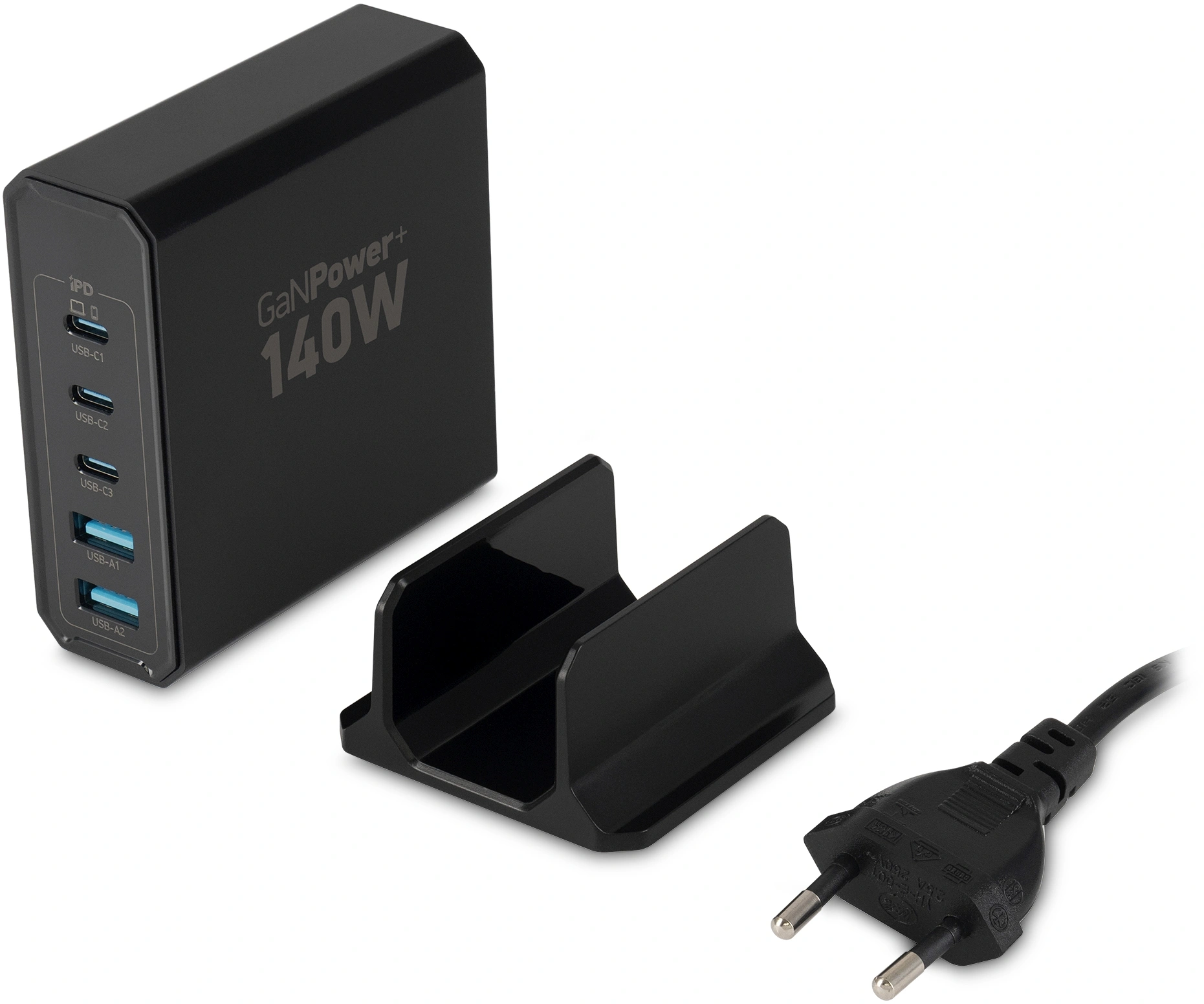 Настольное зар./устр. Digma Pro DPW10A 140W 5A (PD+QC) 3хUSB-C/2xUSB-A универсальное черный (DPW1A4G024BK)