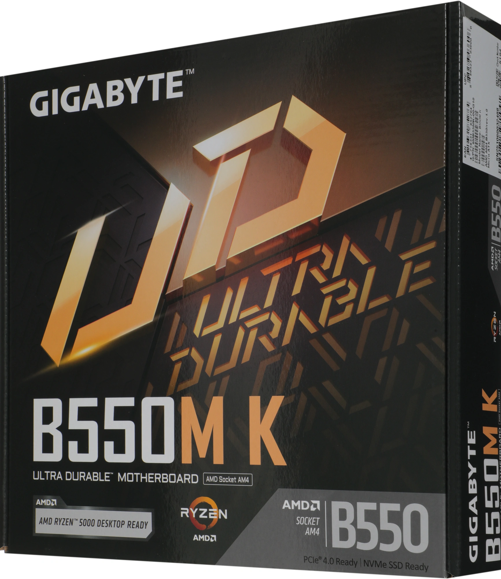 Материнская плата Gigabyte B550M K Soc-AM4 AMD B550 4xDDR4 mATX AC`97 8ch(7.1) GbLAN RAID+HDMI+DP