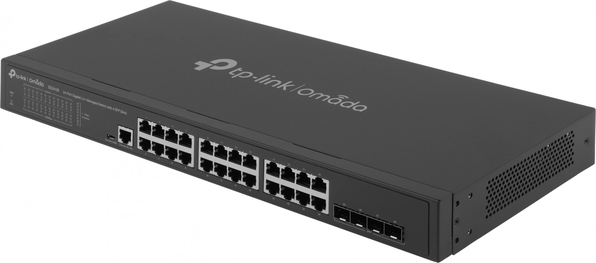 Коммутатор TP-Link JetStream SG3428 (L2+) 24x1Гбит/с 4SFP управляемый