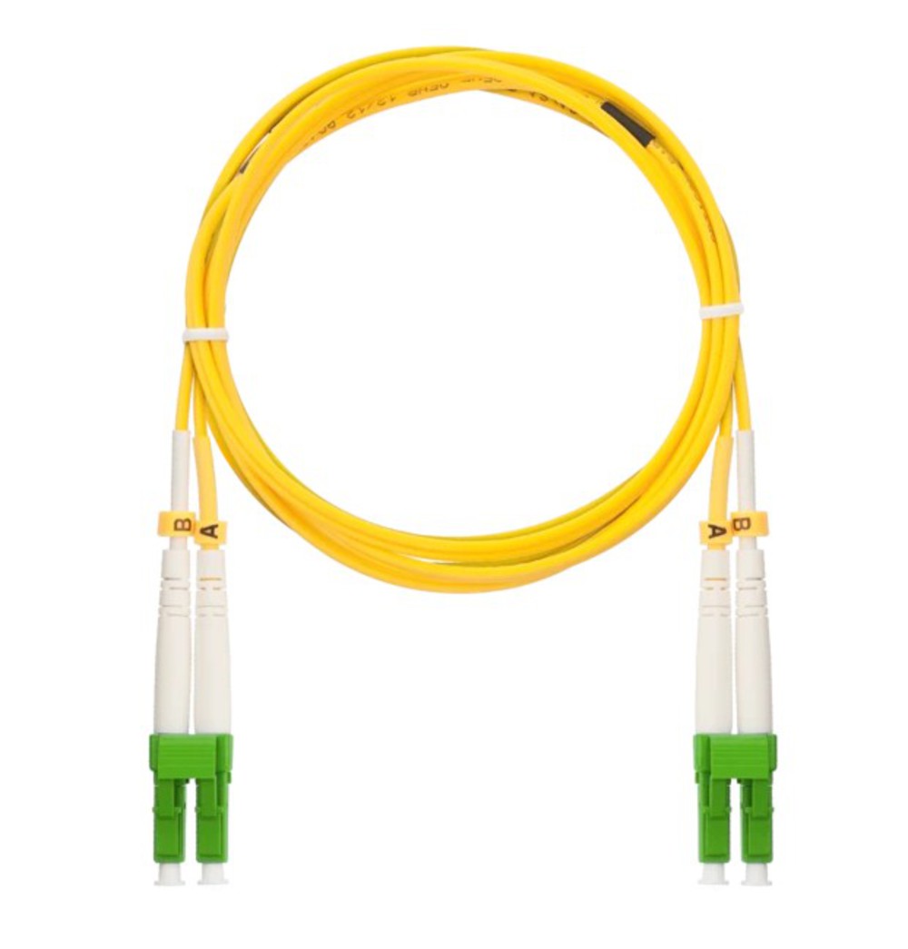 NMF-PC2S2C2-LCA-LCA-001-R -Шнур волоконно-оптический, соединительный, одномодовый 9/125мкм, стандарта OS2, LC/APC-LC/APC, двойной, полимерный материал нг(A)-HF, 2мм, желтый, 1м, NIKOMAX