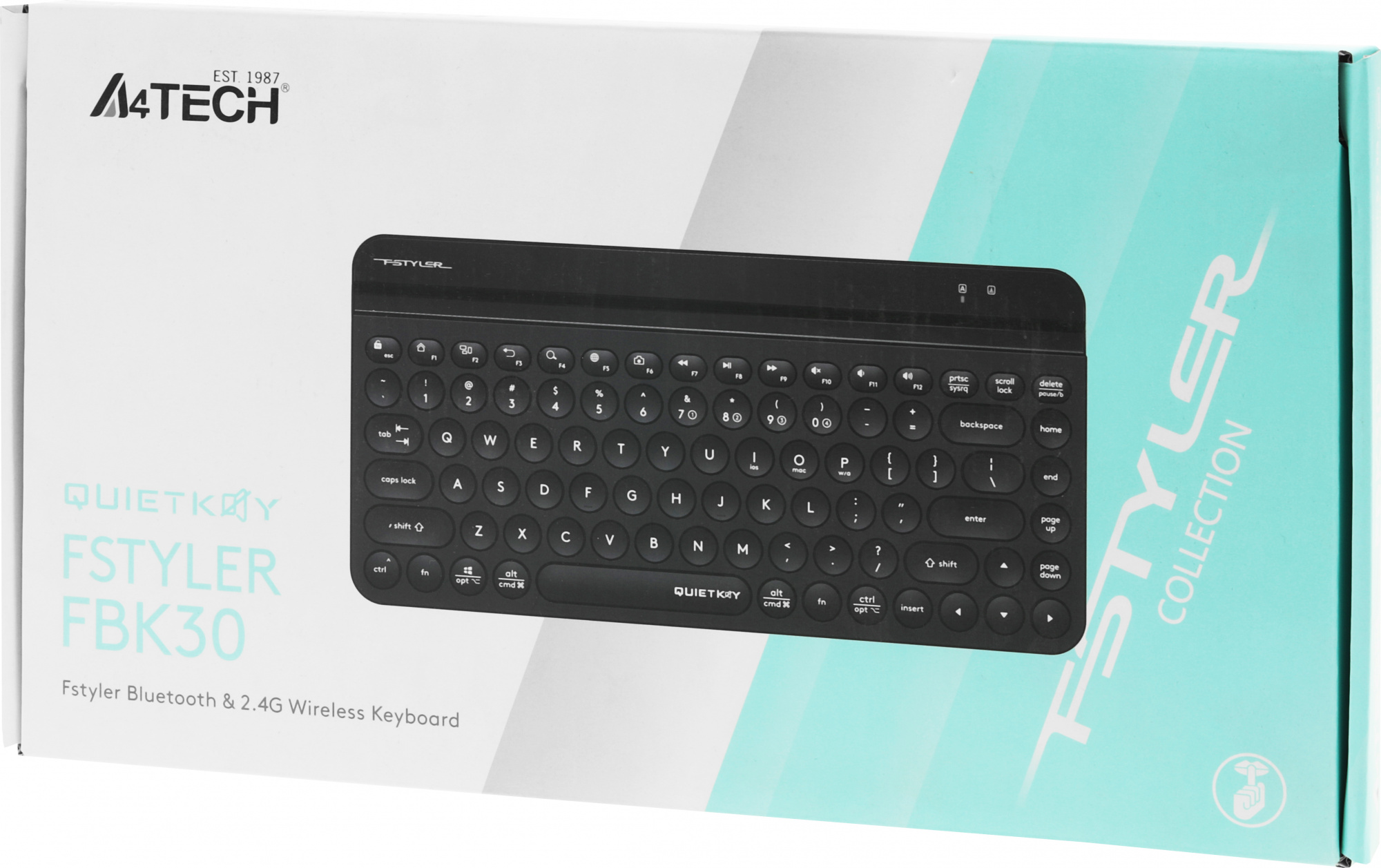 Клавиатура A4Tech FBK30 черный USB беспроводная BT/Radio slim Multimedia (FBK30 BLACK)