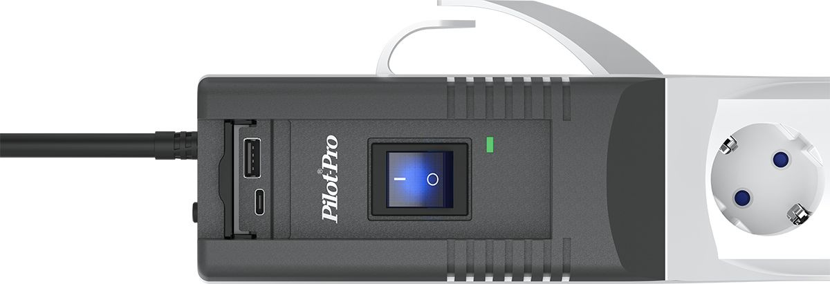 Сетевой фильтр Pilot PRO USB 5м (6 розеток) серый (коробка)