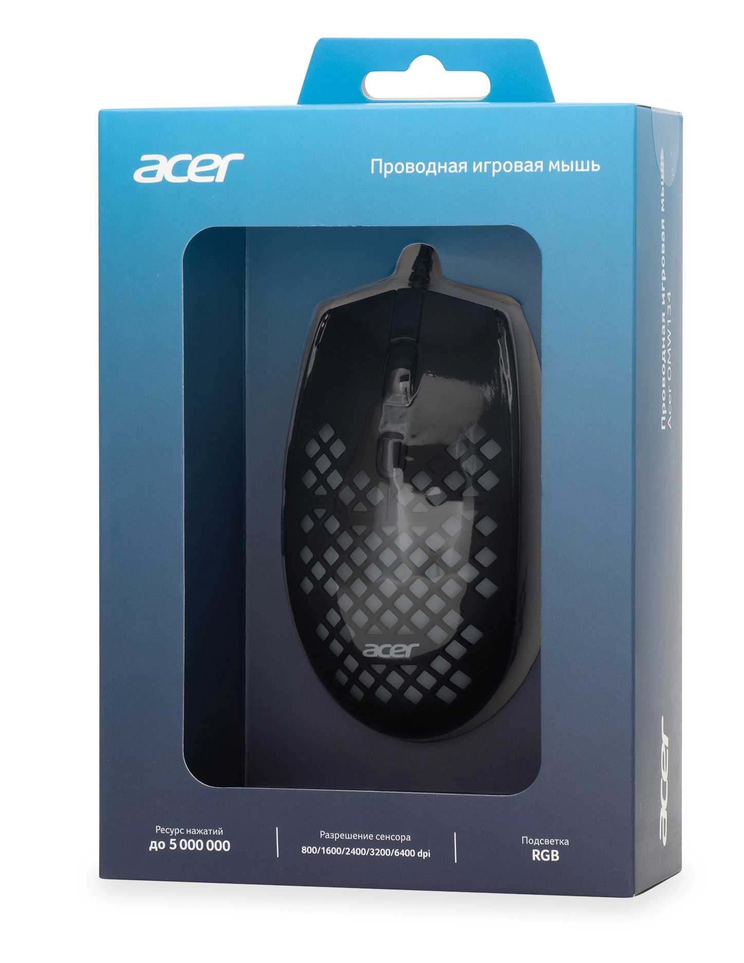 Мышь Acer OMW134 черный оптическая 6400dpi USB 6but (ZL.MCEEE.018)