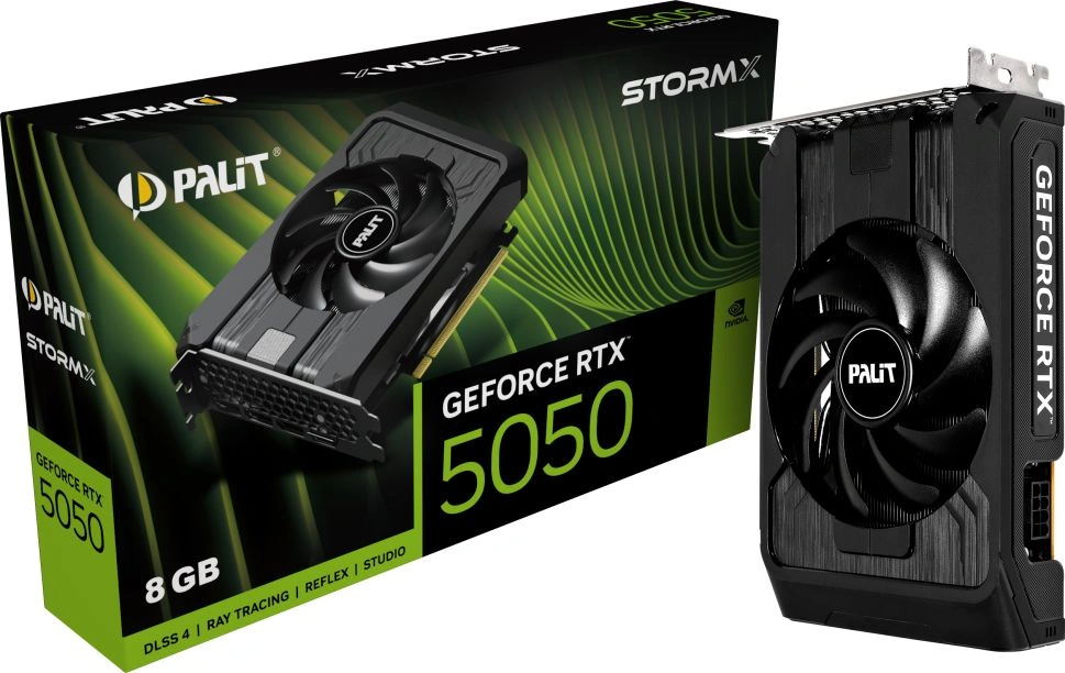 Видеокарта Palit PCI-E 5.0 PA-RTX5050 STORMX NVIDIA GeForce RTX 5050 8Gb 128bit GDDR6 2317/20000 HDMIx1 DPx3 HDCP Ret