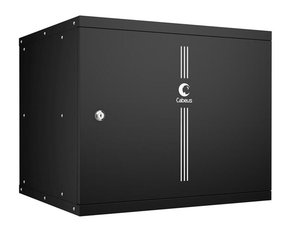 Cabeus WSC-05D-9U55/45m-BK - Шкаф телекоммуникационный настенный 19" 9U, серия LIGHT разборный, дверь металл, цвет черный