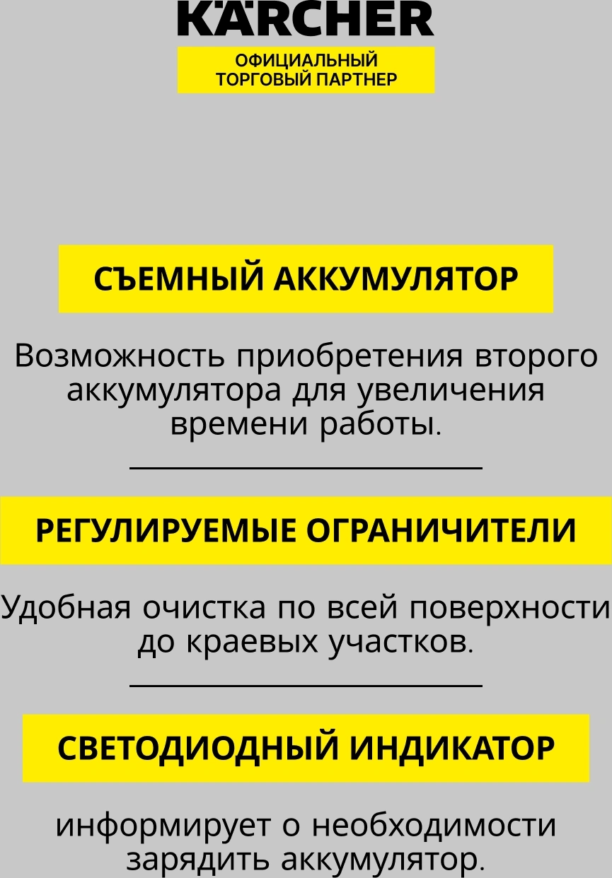 Мойщик окон Karcher WV 6 Plus шир.скреб.:280мм пит.:от аккум. белый