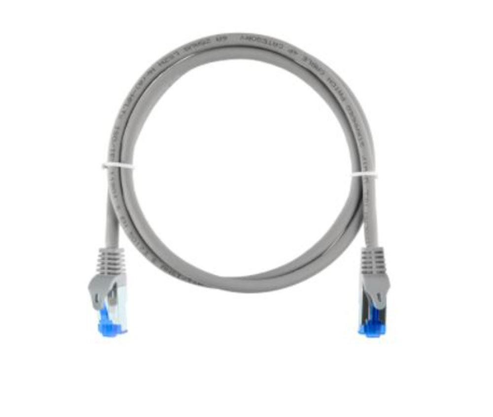 NMC-PC4SE55B-ES-005-C-GY - Коммутационный шнур NIKOMAX S/FTP 4 пары, Кат.6 (Класс E), 250МГц, 2хRJ45/8P8C, T568B, заливной, с защитой защелки, многожильный, BC (чистая медь), 26AWG (7x0,150мм), LSZH нг(А)-HFLTx, светло-серый, 0,5м