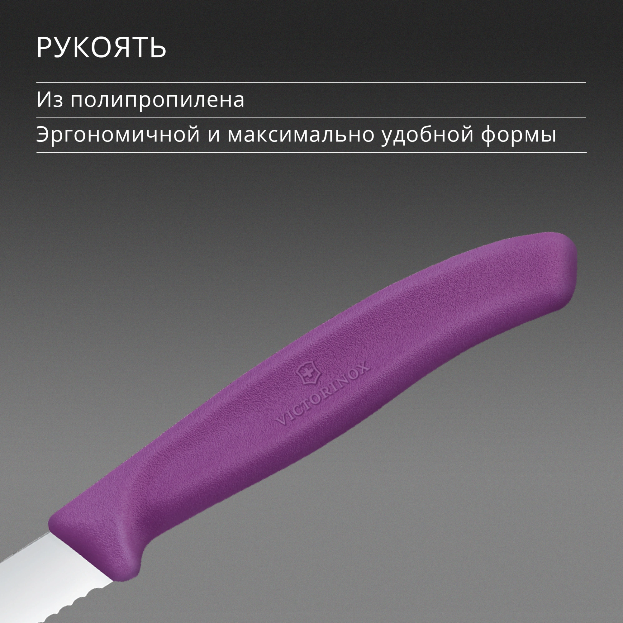Нож кухонный Victorinox Swiss Classic (6.7635.C1) для чистки овощей и фруктов лезв.80мм серрейт. заточка пурпурный