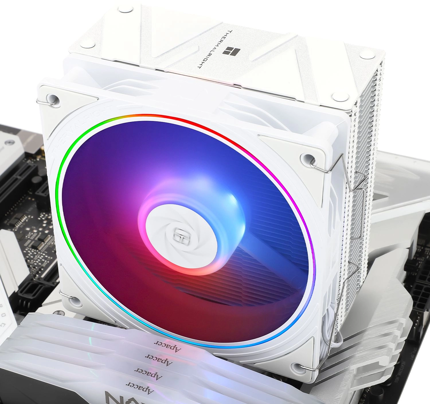 Устройство охлаждения(кулер) Thermalright Assassin Spirit 120 EVO ARGB Soc-AM5/AM4/1200/1700/1851 белый 4-pin 28.2dB Al+Cu 525gr Ret (AS120-EVO-WH)