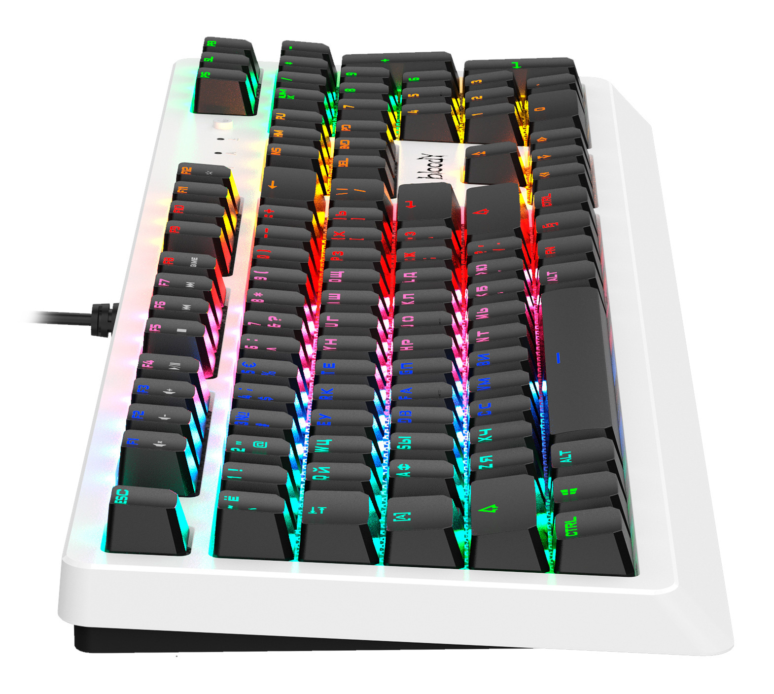 Клавиатура A4Tech B810RC механическая белый/черный USB for gamer LED (B810RC ( WHITE )) кабель 1.8м