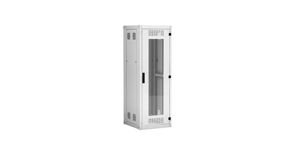 EC-FZ-336060-GMM-GY - Напольный шкаф NETLAN 19", 33U, стеклянная дверь, цельнометаллические стенки, Ш600хВ1641хГ600мм, в разобранном виде, серый