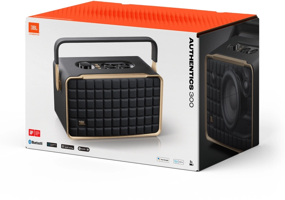 Колонка порт. JBL Authentics 300 Google Assistant, Amazon Alexa черный 100W 2.1 BT 4800mAh (JBLAUTH300BLK)