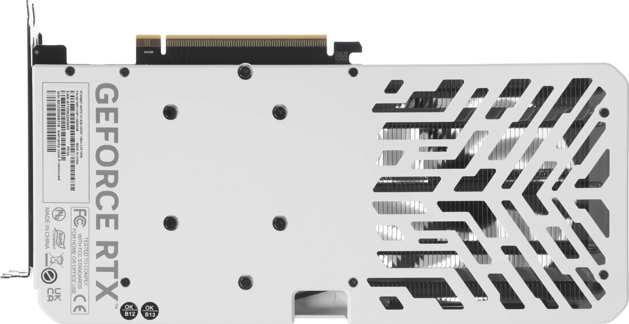 Видеокарта Palit PCI-E 5.0 PA-RTX5060Ti WHITE OC NVIDIA GeForce RTX 5060TI 8Gb 128bit GDDR7 2407/28000 HDMIx1 DPx3 HDCP Ret