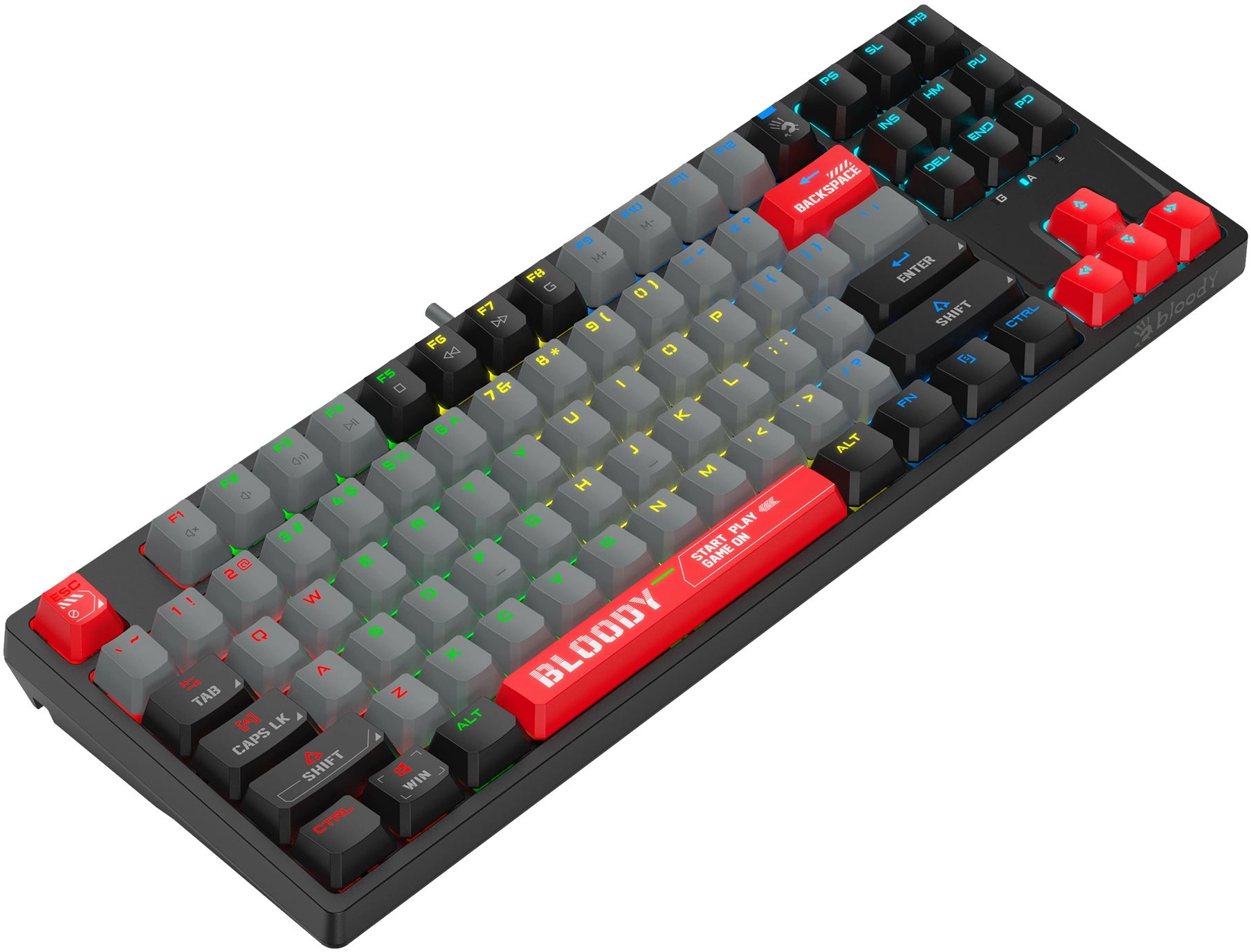 Клавиатура A4Tech S87 Energy механическая черный USB for gamer LED (S87 USB ENERGY RED) кабель 1.8м