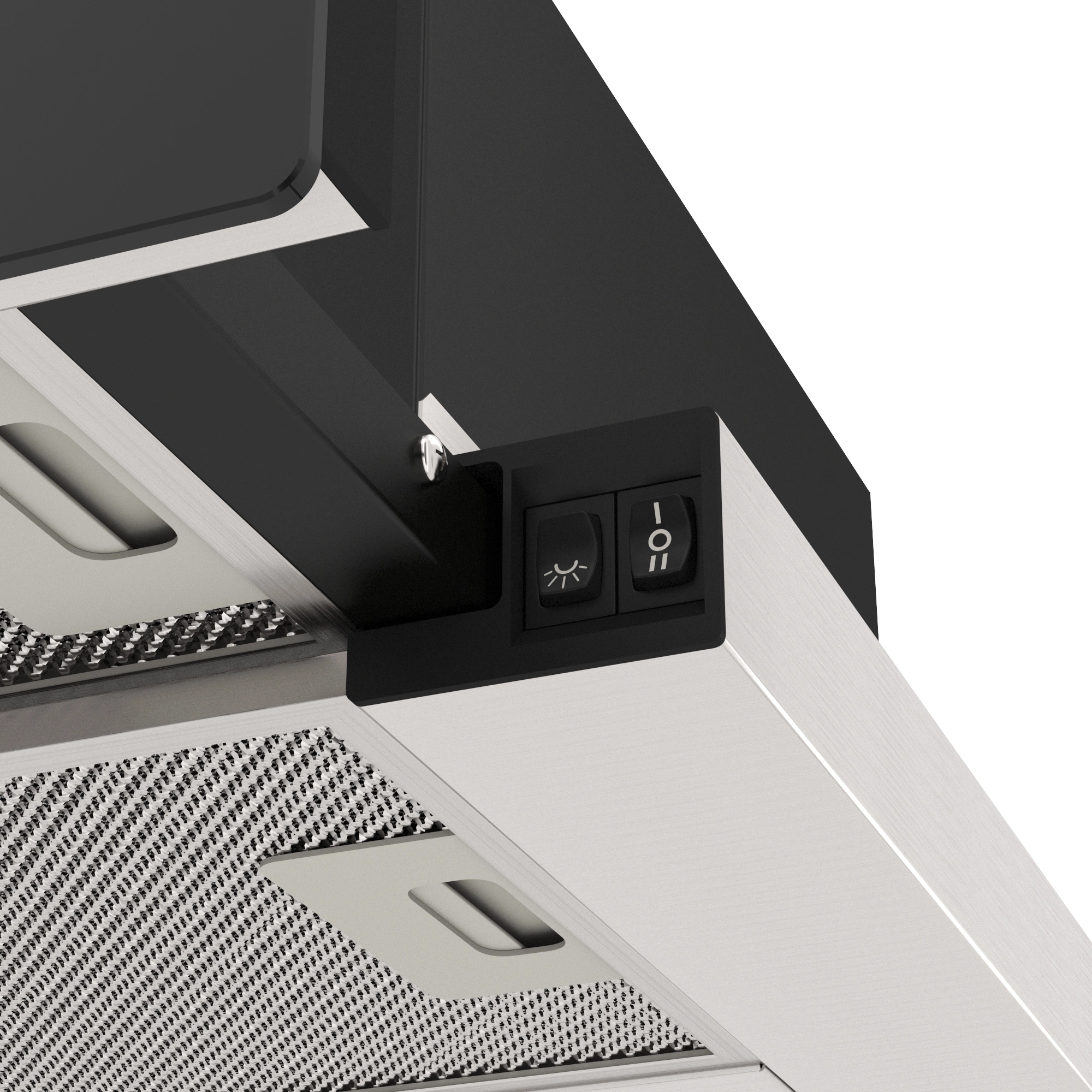 Вытяжка встраиваемая Elikor IG6514MB нержавеющая сталь/черный управление: кнопочное (1 мотор)