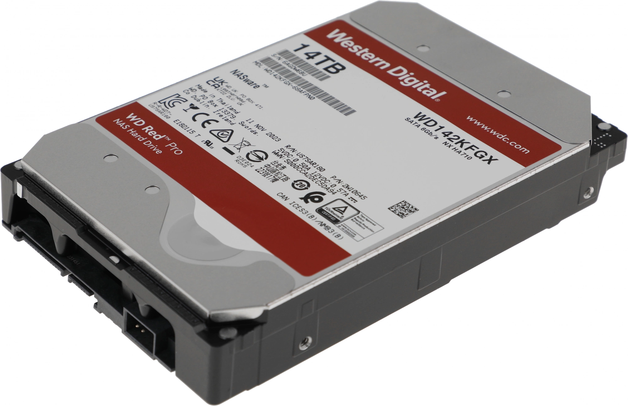 Жесткий диск WD SATA-III 14TB WD142KFGX NAS Red Pro (7200rpm) 512Mb 3.5"