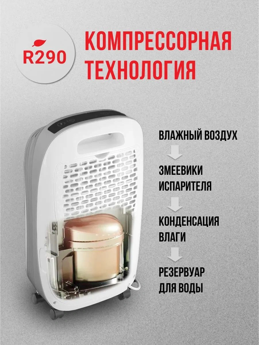 Осушитель воздуха Funai Neko S RAD-N10F3E 220Вт бытовой белый