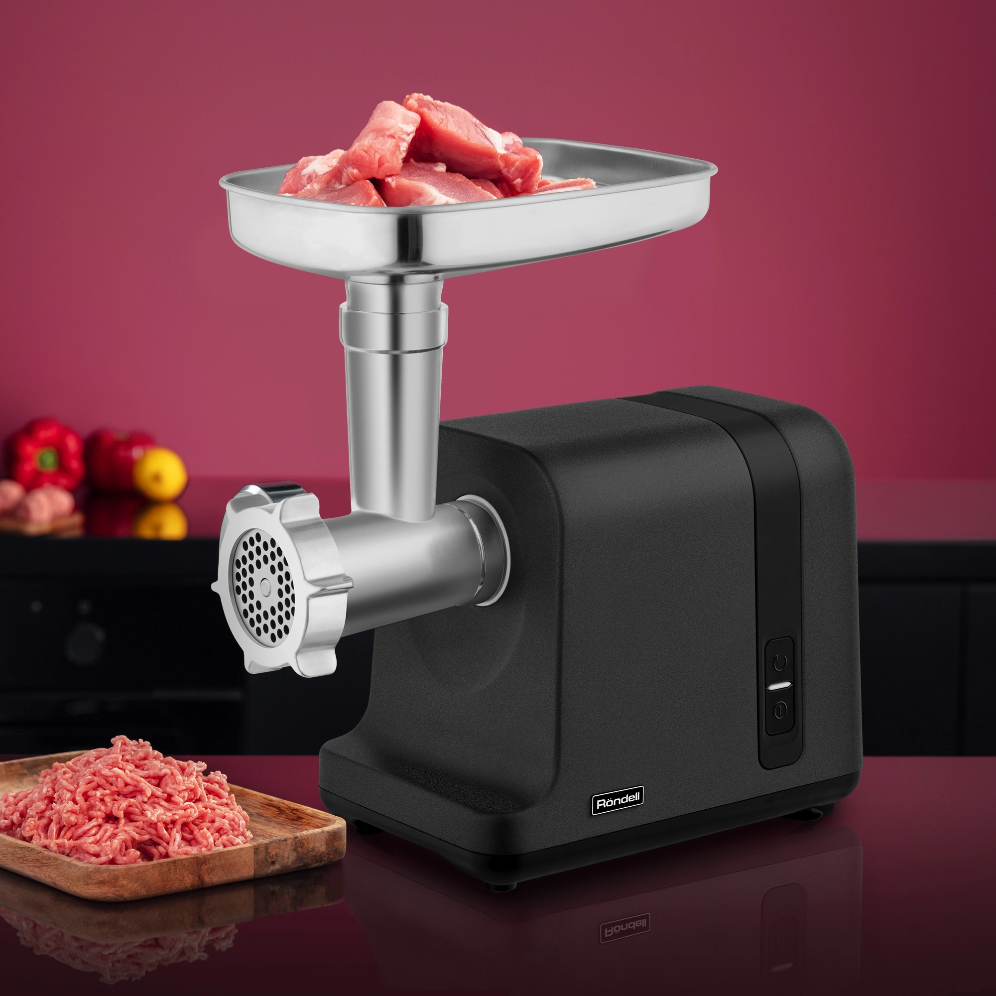 Мясорубка Rondell RDE-1456 3000Вт черный