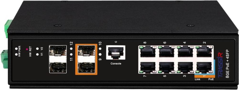 TR-NS27124S-360-8POE коммутатор TRASSIR.
