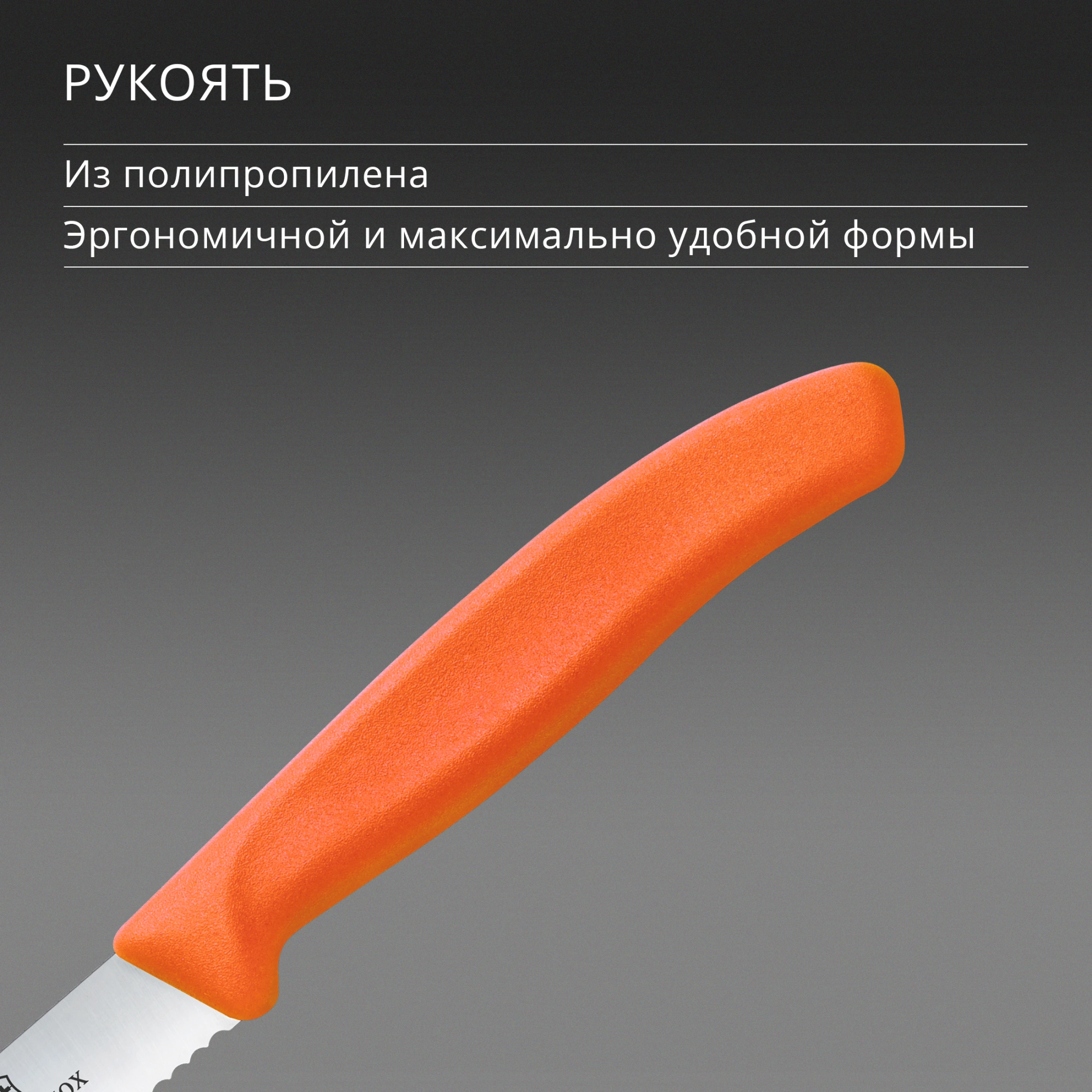 Нож кухонный Victorinox Swiss Classic (6.7839.C1) стальной столовый для овощей лезв.110мм серрейт. заточка оранжевый