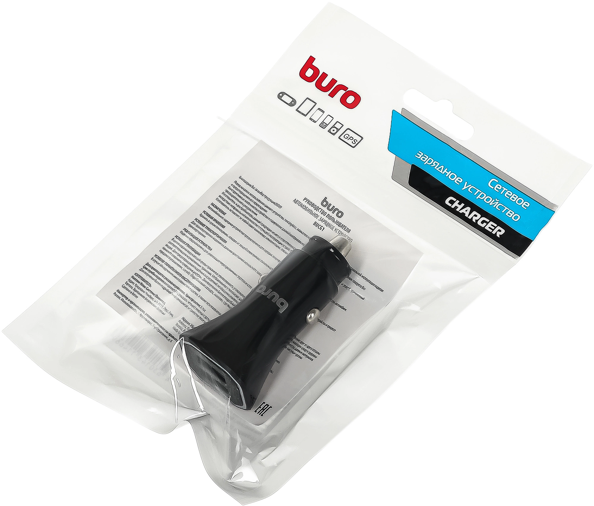 Автомобильное зар./устр. Buro BUCG1 15.5W 3.1A 2xUSB универсальное черный (BUCG15S200BK)