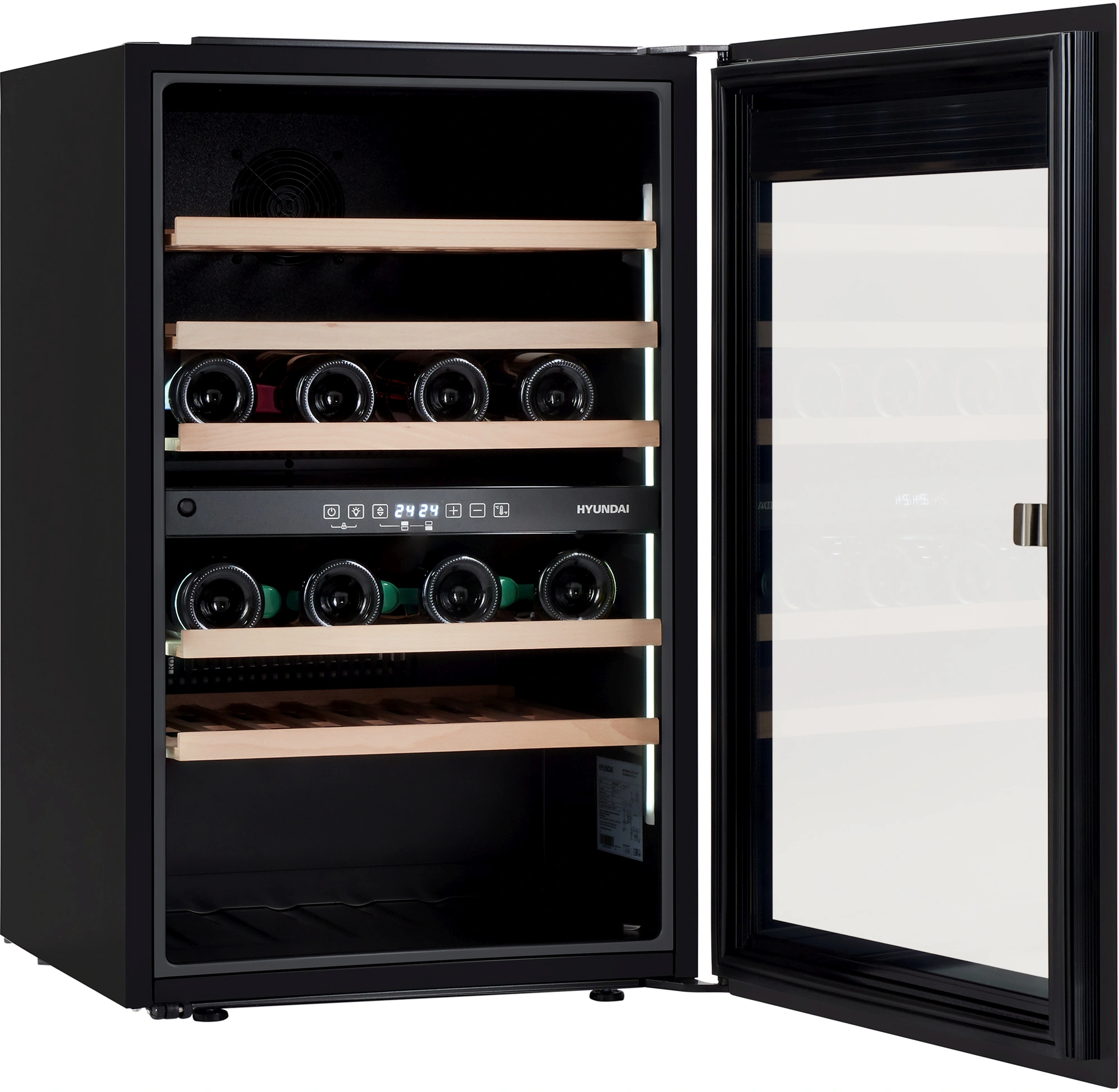 Винный шкаф Hyundai HBWC 0865 DCT 1-нокамерн. черный