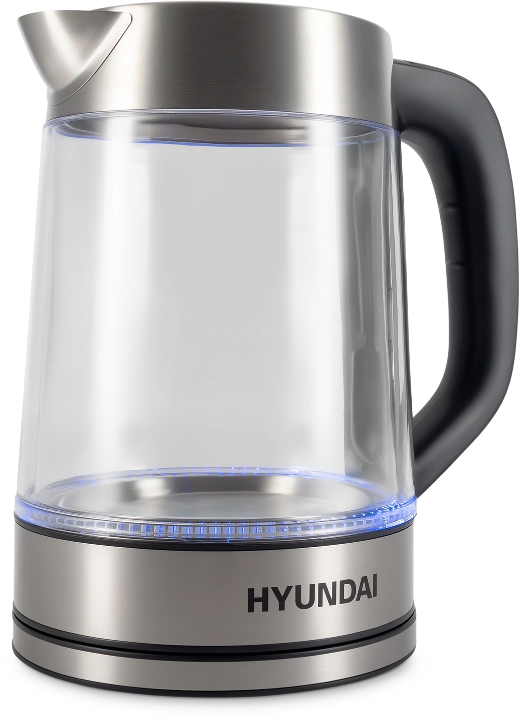 Чайник электрический Hyundai HYK-G4015 1.9л. 2200Вт черный/серебристый корпус: стекло