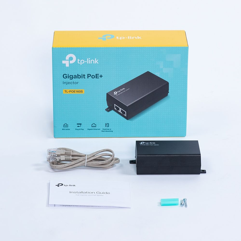 Инжектор PoE+ TP-Link POE160S 10/100/1000BASE-T 30Вт 100-240В(АС)