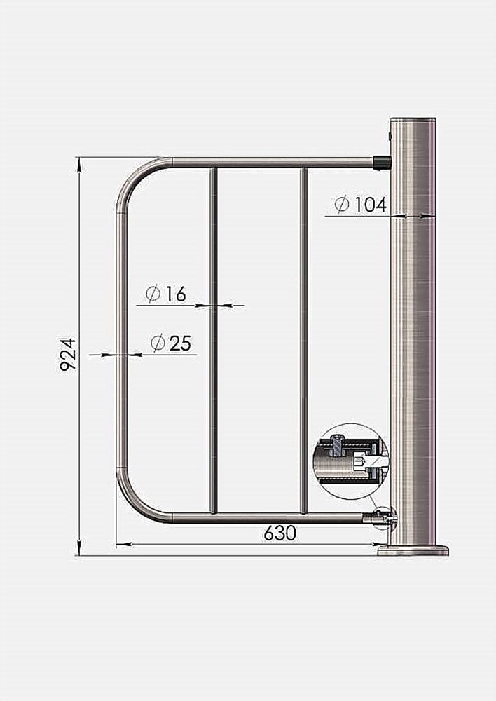 3V Створка для калитки Model B шириной 630мм
