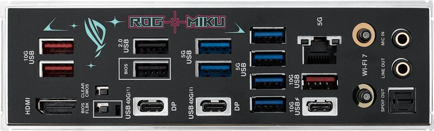Материнская плата Asus ROG STRIX X870E-H GAMING MIKU Socket AM5 AMD X870E 4xDDR5 ATX AC`97 8ch(7.1) 5Gigabit RAID+HDMI