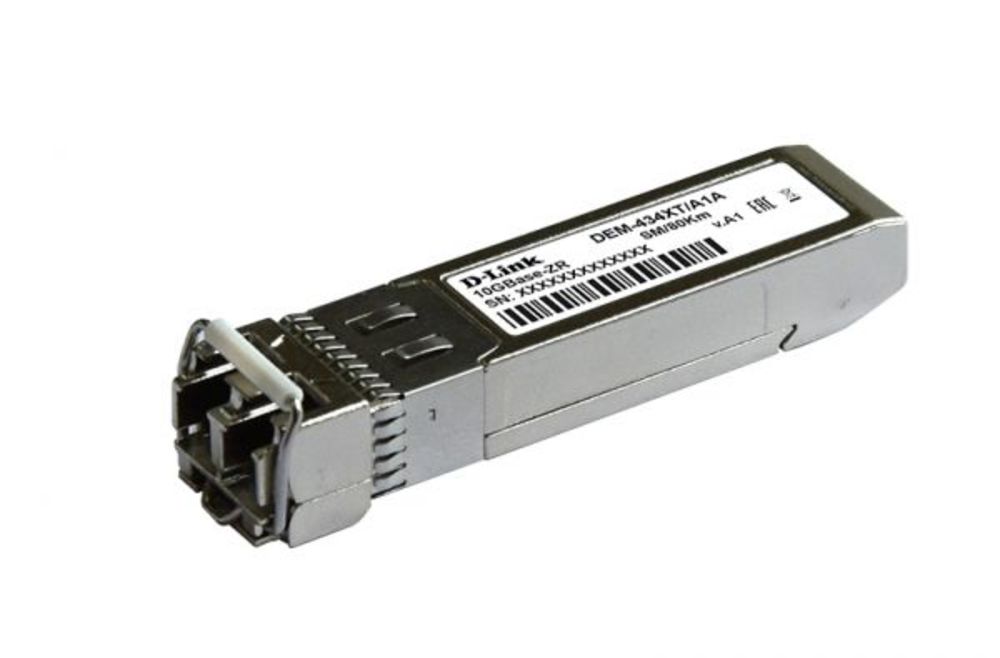 434XT/A1A PROJ трансивер D-Link SFP+ с 1 портом 10GBase-ZR для одномодового оптического кабеля (до 80 км)