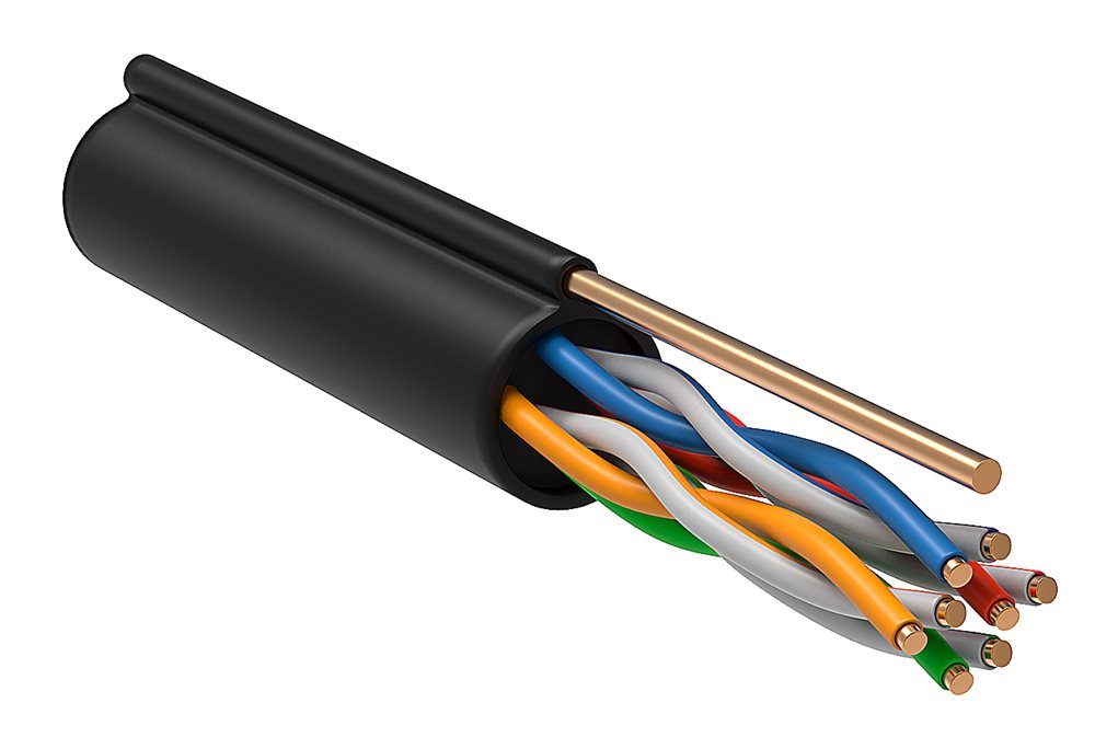 LC3-C5E04-159 - ITK Витая пара U/UTP кат.5E 4х2х24AWG LDPE трос 1,2мм (305м)