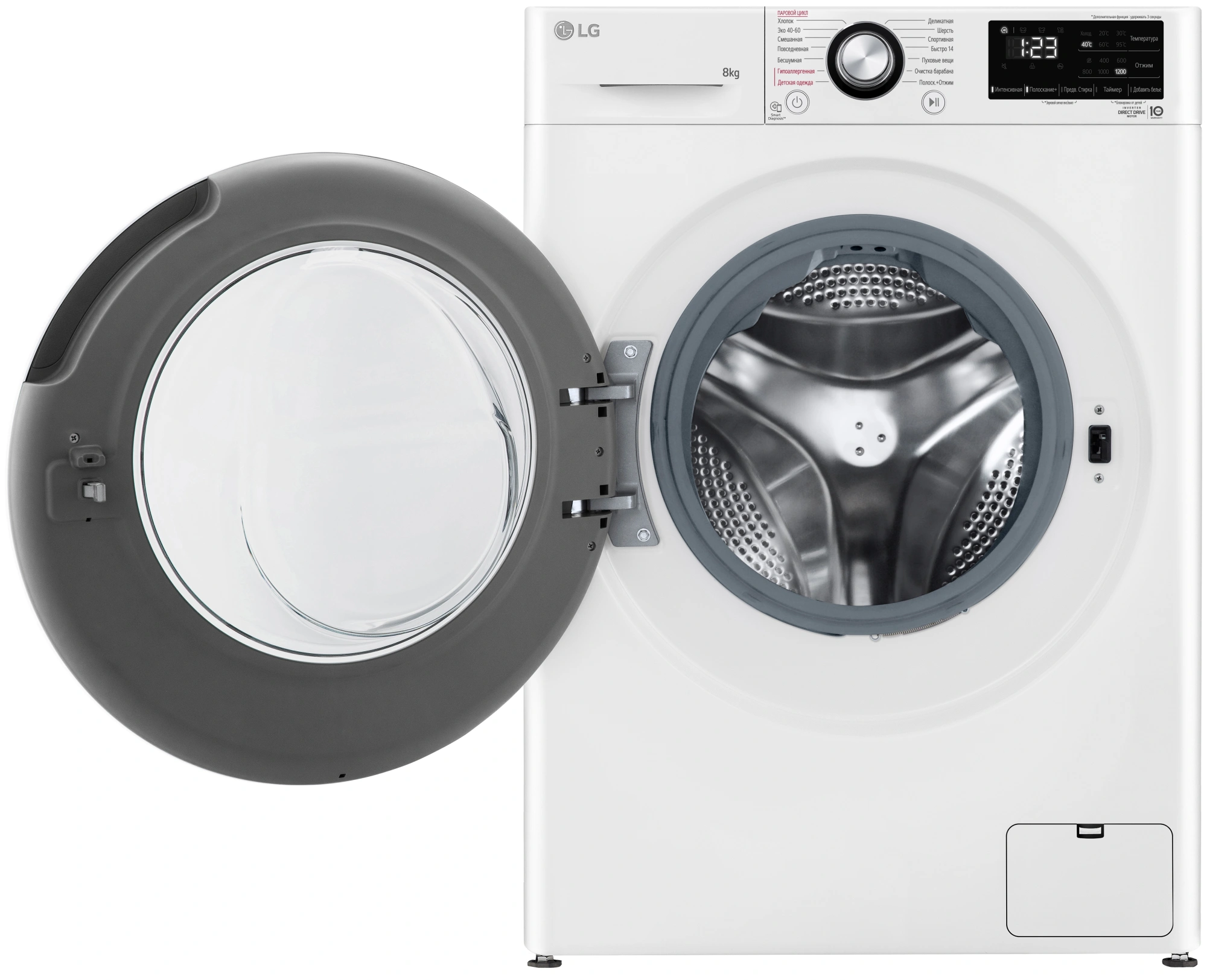 Стиральная машина LG F2V3PS6W класс: A загр.фронтальная макс.:8кг белый инвертор