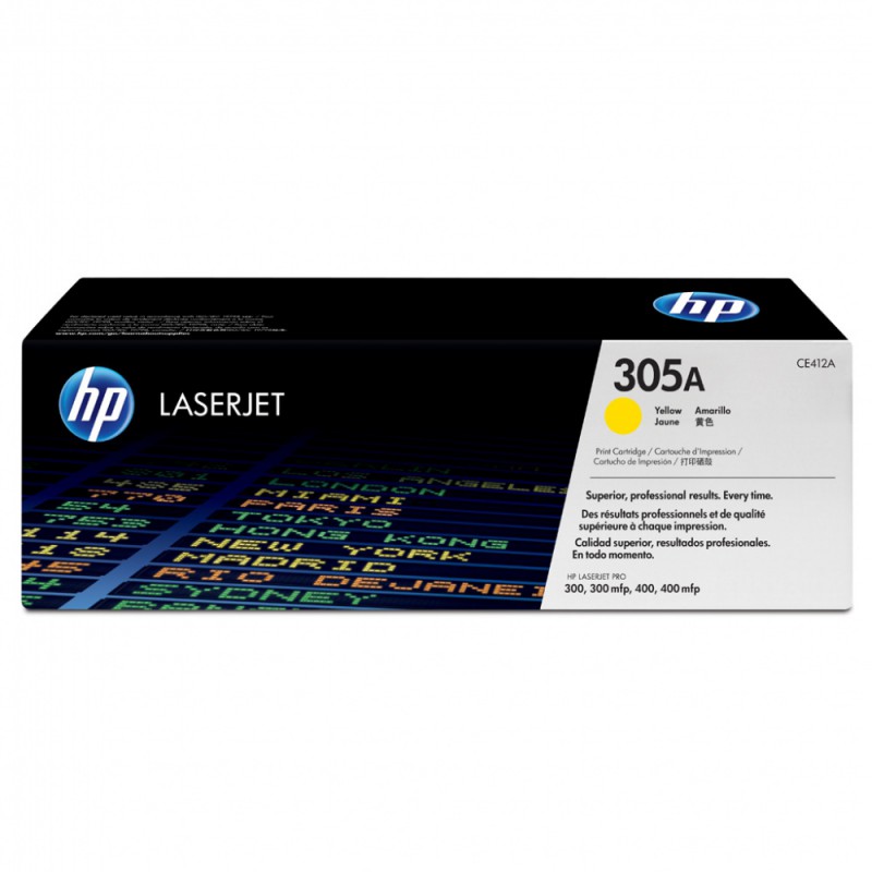 Картридж лазерный HP 305A CE412A желтый бар.в компл. (2600стр.) для HP CLJ M451
