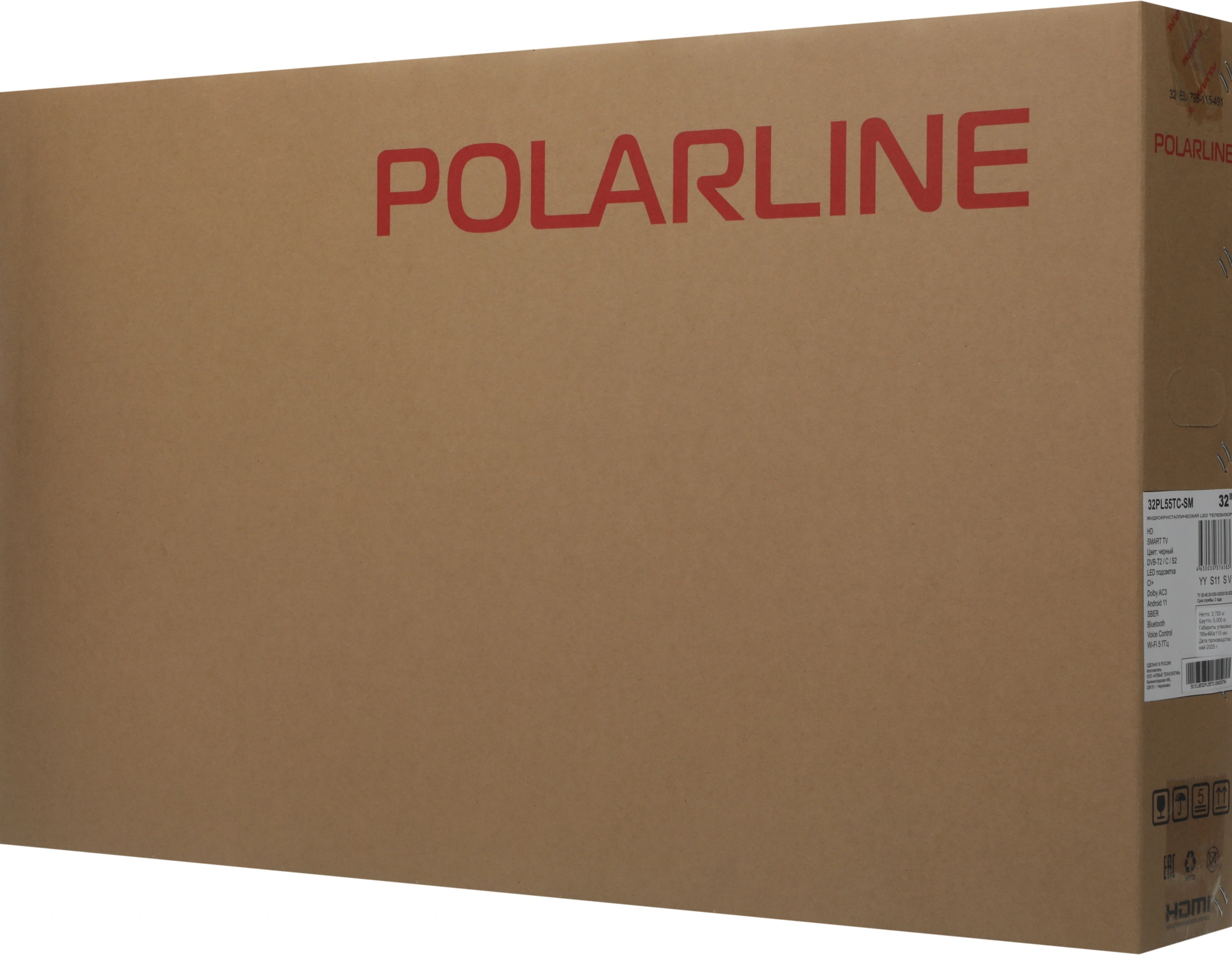 Телевизор LED PolarLine 32" 32PL55TC-SM черный/серебристый HD 60Hz DVB-T DVB-T2 DVB-C USB WiFi Smart TV (RUS)
