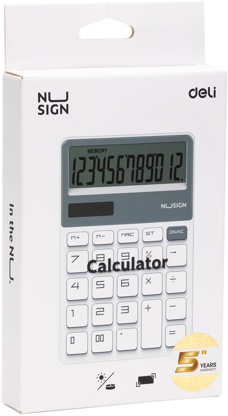 Калькулятор настольный Deli Nusign ENS042WHITE белый 12-разр.