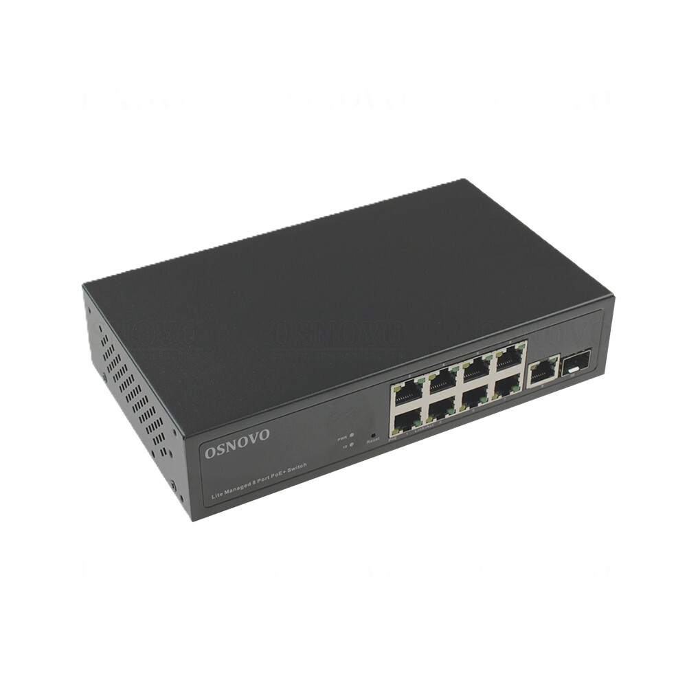 SW-8G1C-M(120W) - Web-управляемый PoE коммутатор Osnovo Gigabit Ethernet на 10 портов. Порты: 8 x GE (10/100/1000BASE-T) с PoE (до 30W) + 1 x GE (10/100/1000BASE-T) + 1 x GE SFP (1000Base-X)