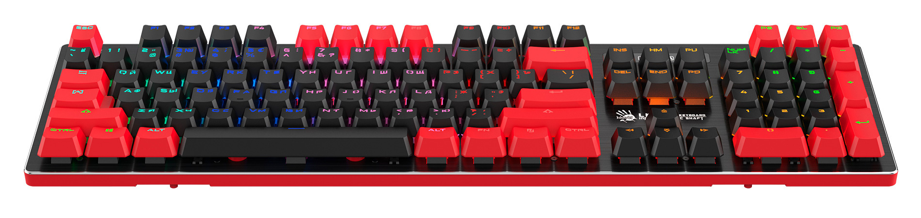 Клавиатура A4Tech B820N черный/красный USB for gamer LED (B820N ( BLACK + RED)) кабель 1.8м